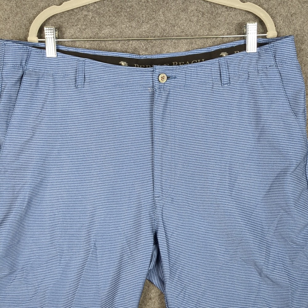 Pebble Beach Mens Performance Golf Shorts Blue White‎ Micro Stripe Size 40 - Picture 5 of 13